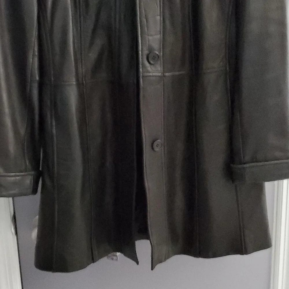 Genuine Leather Coat w/Genuine Fox Collar size small - Picture 10 of 10